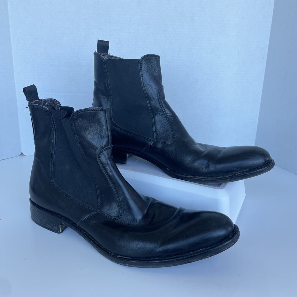 To Boot New York Men's Chelsea Boot Black Genuine Leather Made In Italy Size 13